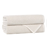 Cotton Blend Diagonal Rib Bath Towel Set of 2